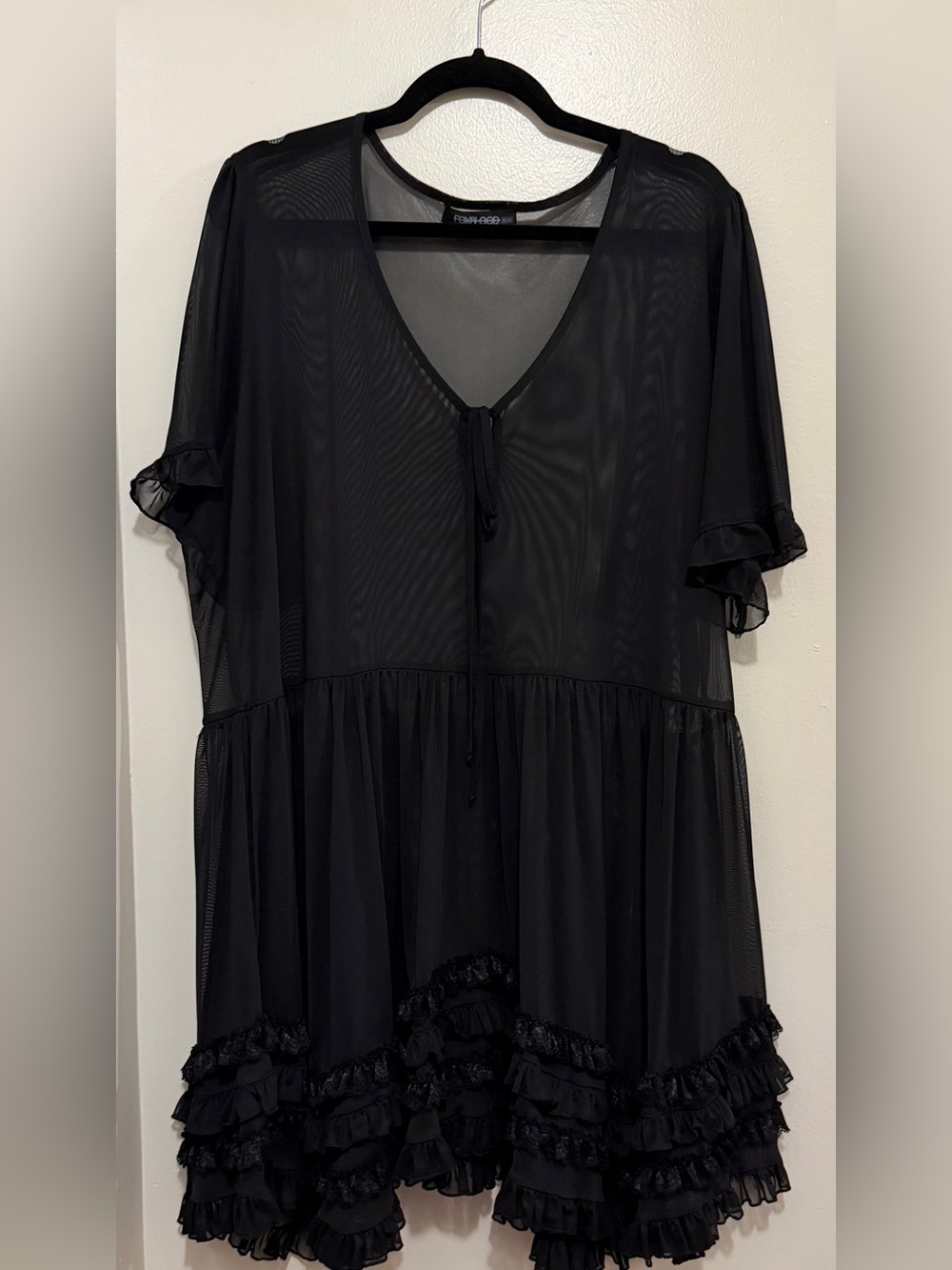 Foxblood Coralie Mesh Dress - Black